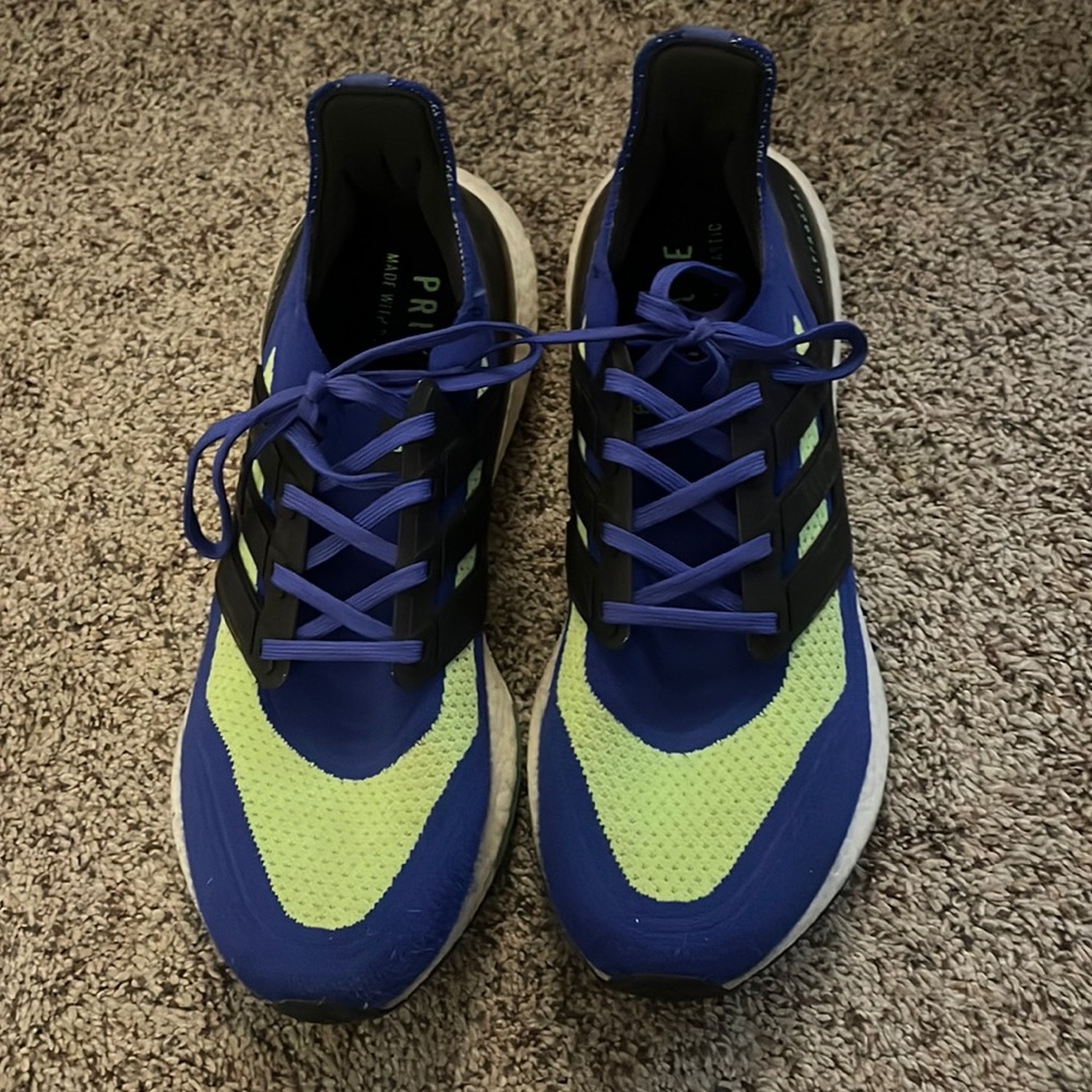 Adidas UltraBoost 21 'Sonic Ink Screaming Green' S23873 Running Jogging Sneakers